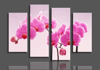 

2017 Hot Sale Cuadros Fallout Free Shopping Phalaenopsis 4 Panels/set Hd Canvas Print Painting Artwork Wall Art The Picture