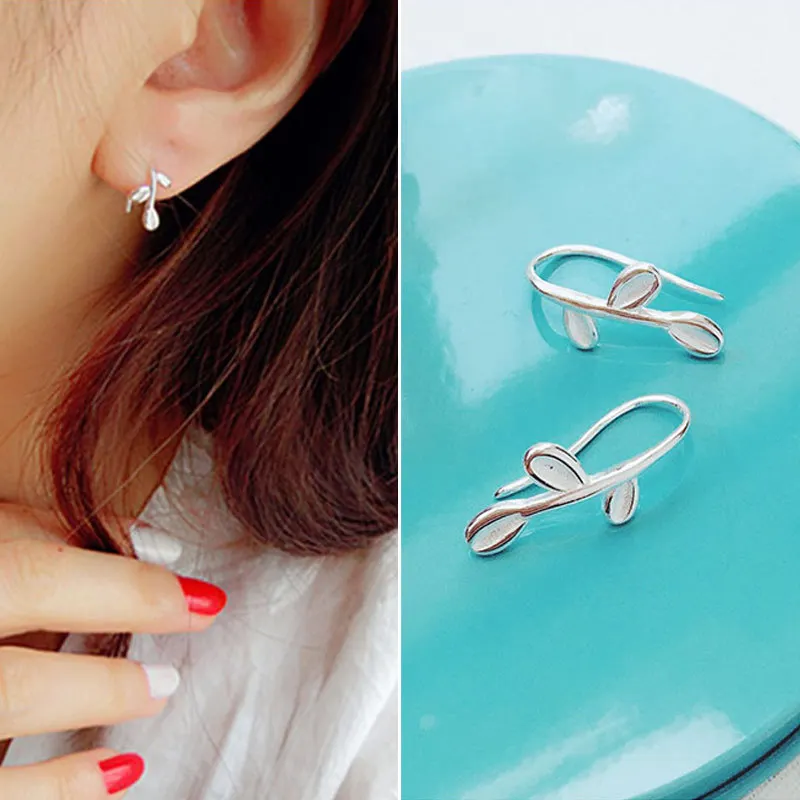 

Hypoallergenic 925 Sterling Silver Earring Tiny Leaf Stud Earrings Gift For Girls Daughter's Gift Sterling-silver-jewelry
