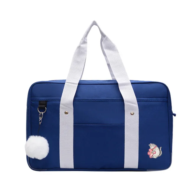 Японская Лолита Шиба ину Сакура вышивка сумка Холщовая Сумка JK Косплей Школьный Рюкзак Кролик Кот COS ручные сумки для женщин - Цвет: 5