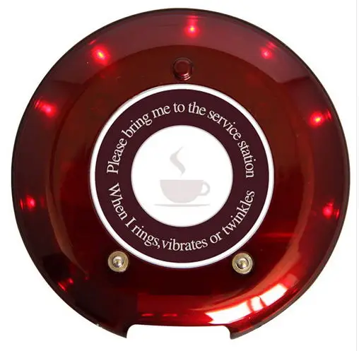 

Coaster pager, guest paging system receiver, kitchen/fast food restaurant take food pager, wireless service call