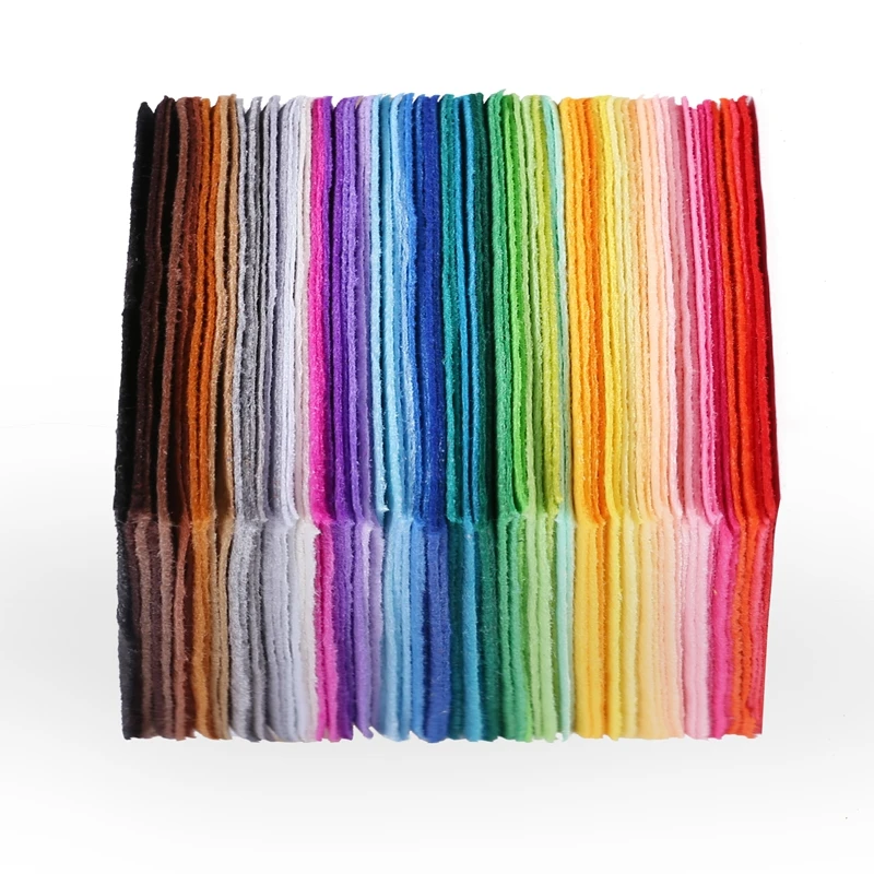 Shuanshuo Printed Pattern Felt Fabric 1mm Thickness Polyester Cloth For DIY Sewing Dolls Home Decoration 10pcs/lot 10x10cm