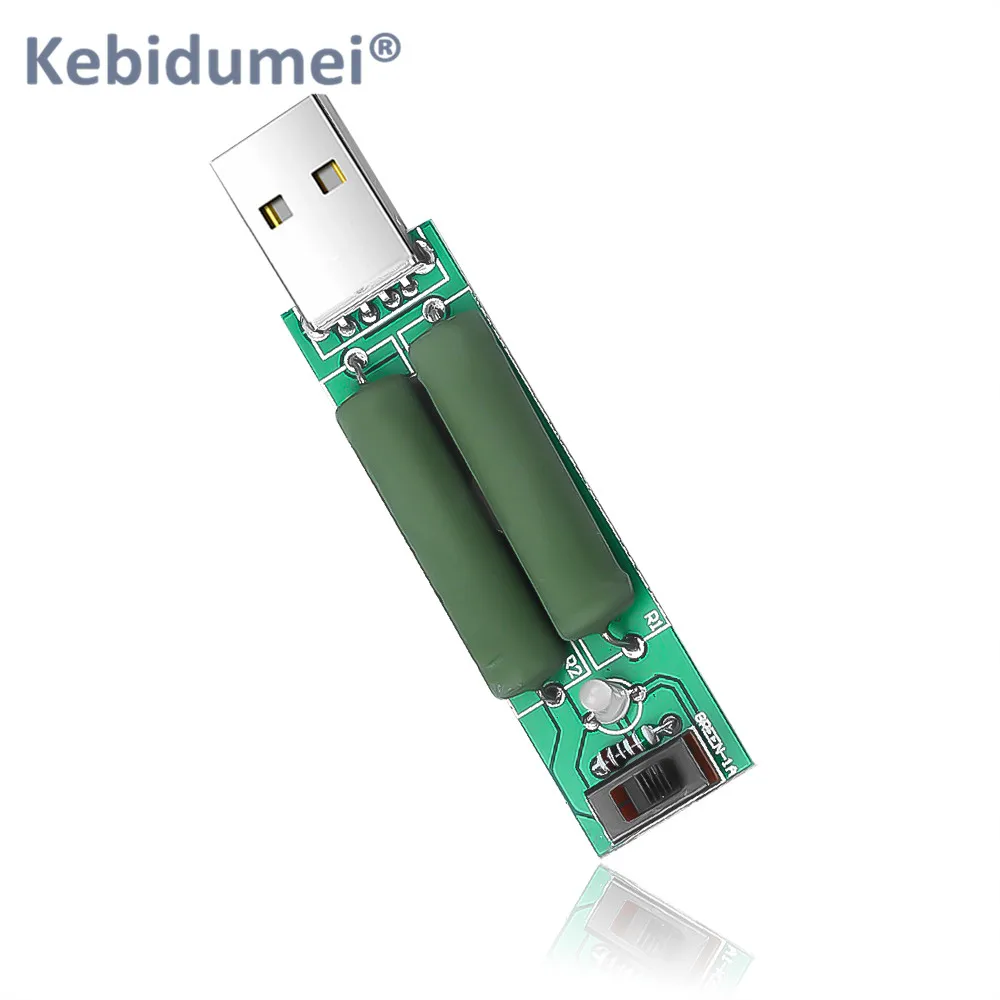 USB порт Интерфейс мини разрядный нагрузочный резистор с переключателем 2A/1A световой индикатор для цифровой измеритель напряжения тока тестер