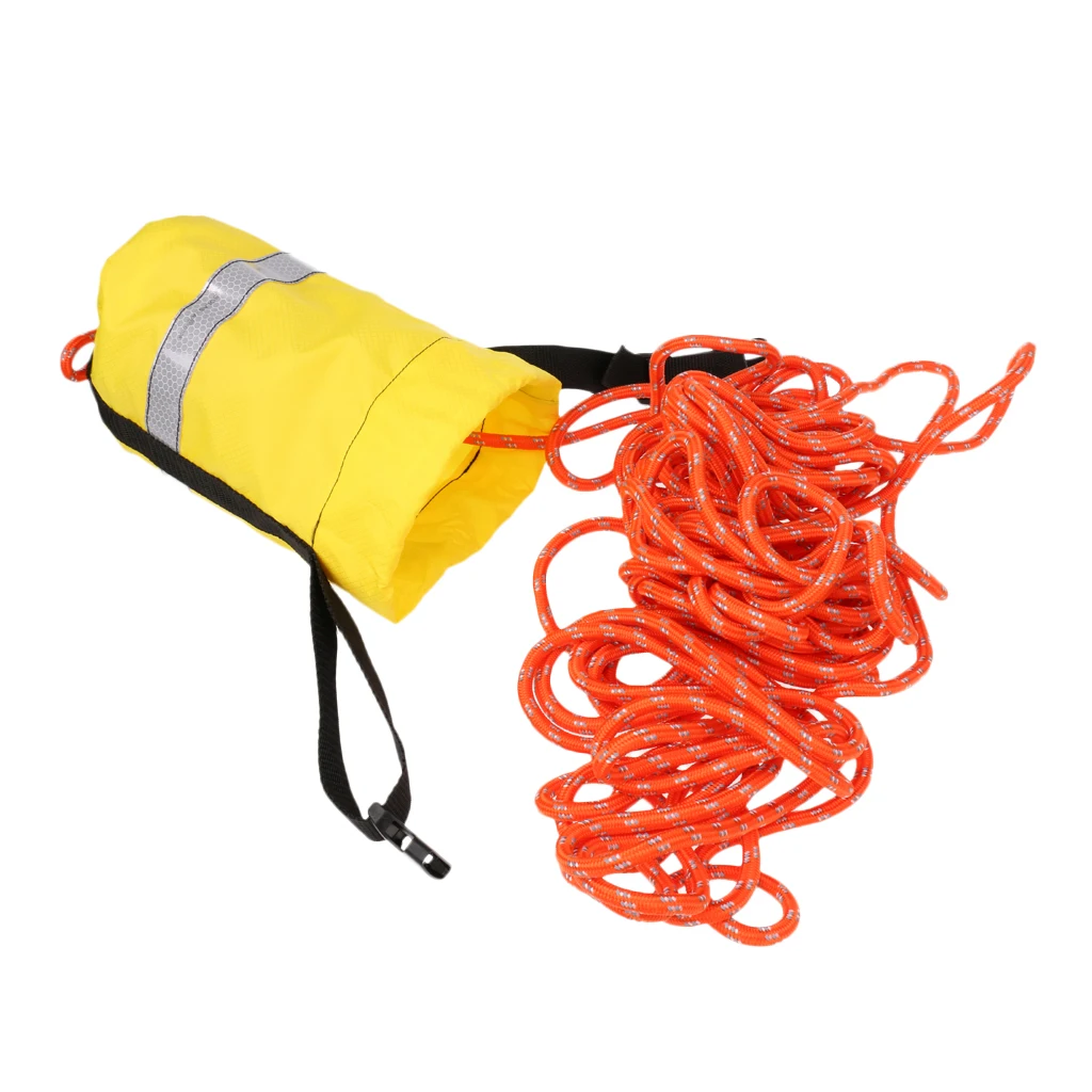MagiDeal 16m/21m Kayak Reflective Throwline Water Rescue Safe Throw Bag Floating Rope Rescue Throw Line Kit 