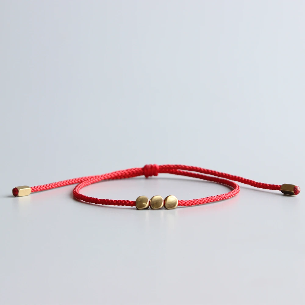 Eastisan ручной работы тибетская медная бусина счастливая веревка браслет и браслеты для женщин и мужчин восковые Нити Браслеты