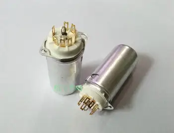 

4pcs ceramic tube socket bass socket GZC9-F-A-55-G golden foot for 12AX7 tube amplifier