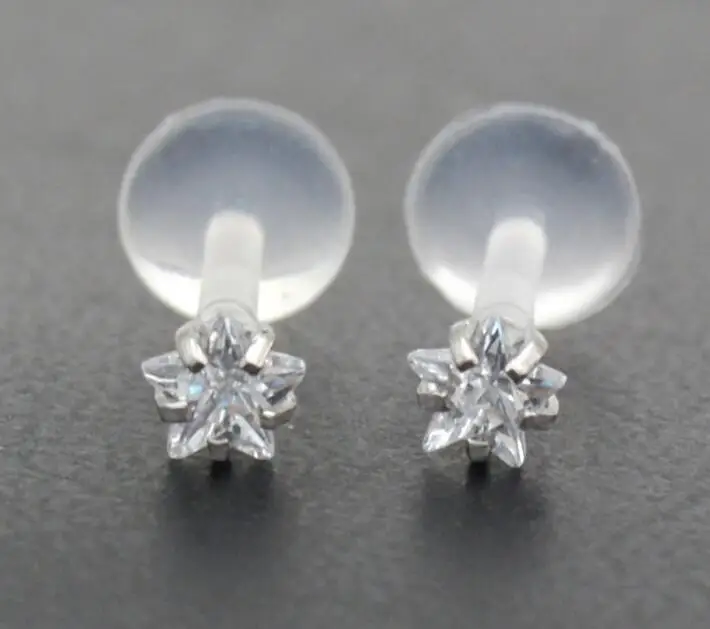 1 шт. кольцо для губ Labret Star Heart Zircon 16G Monroe гибкое пуш ап Bioflex ювелирное изделие