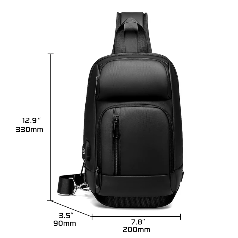 EURCOOL الأسود الصدر حزم الرجال USB شحن عارضة الكتف Crossbody أكياس المياه طارد السفر حقيبة ساعي الذكور n1820 EURCOOL الأسود الصدر حزم الرجال USB شحن عارضة الكتف Crossbody أكياس المياه طارد السفر حقيبة ساعي الذكور n1820