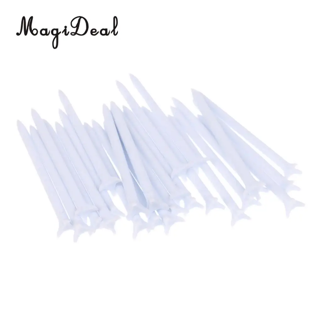 MagiDeal 25 Pieces Durable 82mm Plastic Golf Tees Set Golf Accessories White