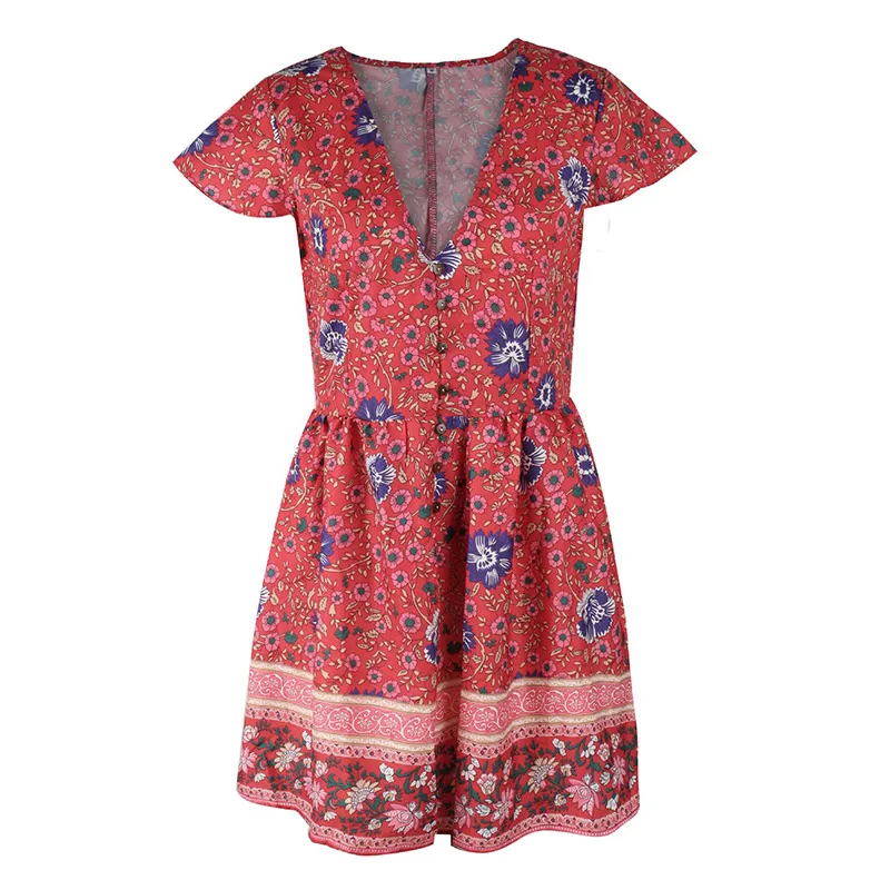 Forefair Retro Boho Dress Mini Summer (5)