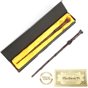 

Harry Movie Wands Colsplay Metal/Iron Core Elder Dumbledore Hermione Ron Magical Wand Varinhas Kid Magic Wand with Train Ticket