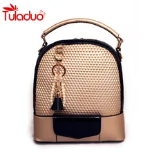 2017 Multifuncional Bolso de Las Mujeres Mochila de Cuero de La Borla de Las Mujeres de Doble Hombro Mochilas Adolescentes Niñas Mochila Bolsa Feminina