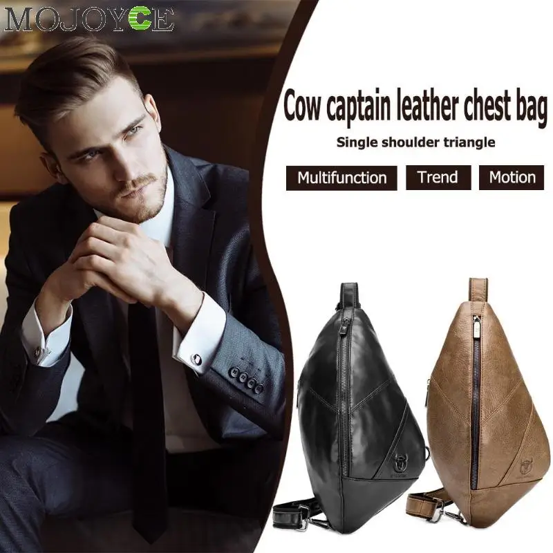 BULLCAPTAIN мужские модные повседневные одноцветные подплечики многофункциональные мужские повседневные дорожные нагрудные сумки из натуральной кожи
