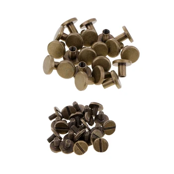 

20 Sets 8mm Solid Brass Round Rivet Screw Studs for DIY Leathercraft Accessories