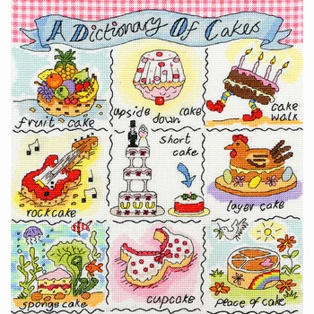 

A dictionary of cakes Cake coffee shop decorative paintings lovely cartoon counted free cross stitch pattern diy embroidery set