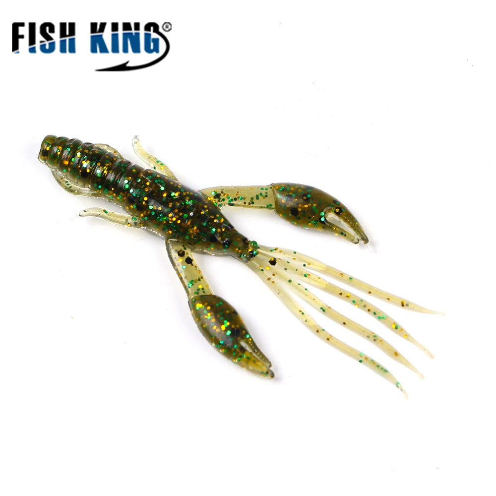  FISH KING Fake Shrimp Fishing Lure Soft Body Lure Bass Fishing Tackle Insect Lure 8pcs Wobbler Craw