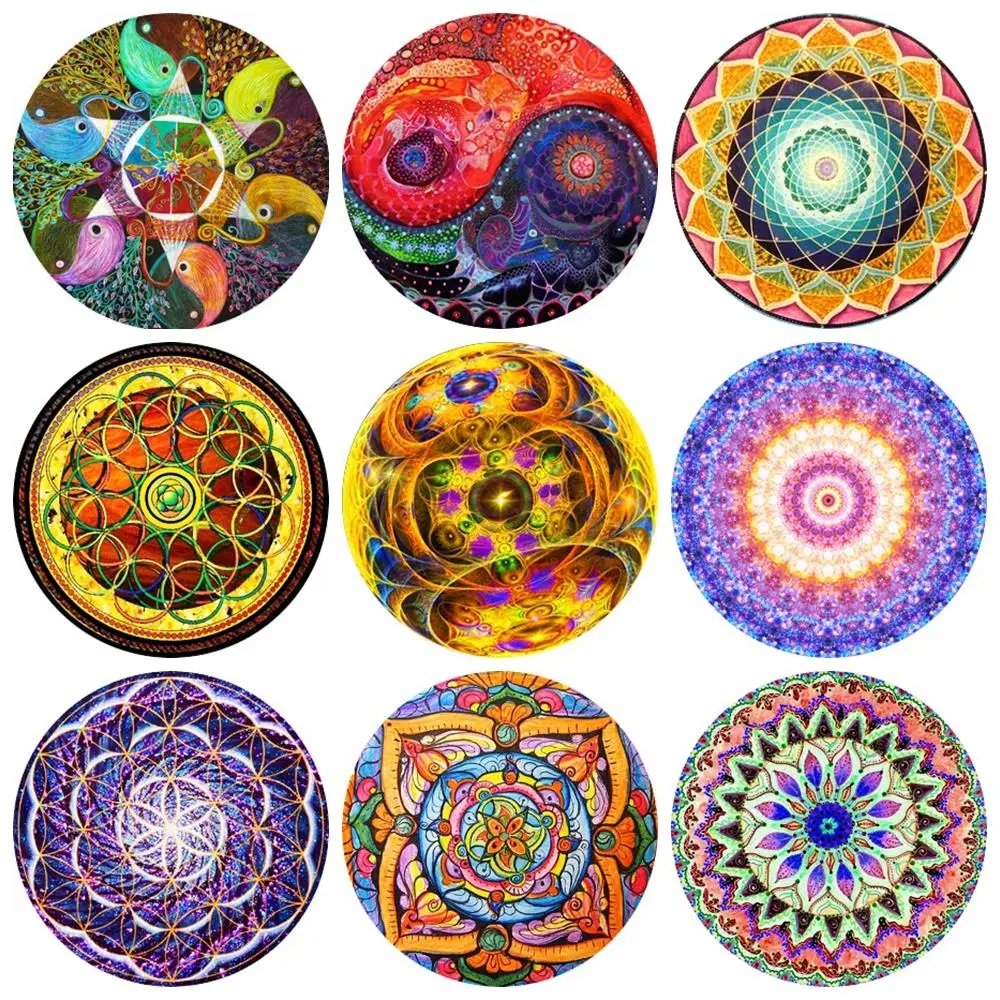 

20pcs 12mm 14mm 16mm 18mm 20mm 25mm Pattern Round Photo Glass Cabochon Demo Flat Back Making Findings Z-G3152