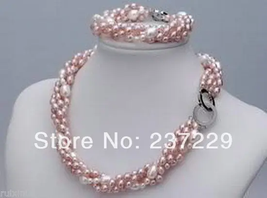 

Wholesale price FREE SHIPPING ^^^^Finery real freshwater pearl necklace Bracelet set