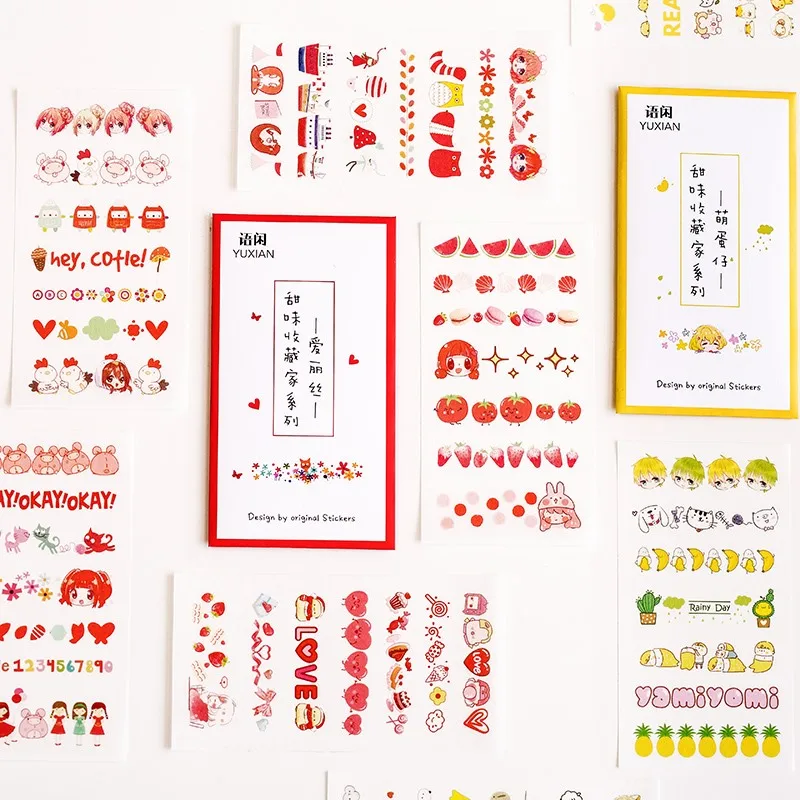 

6pcs/lot Kawaii Alice Fruits Bullet Journal Decorative Stickers Scrapbooking Stick Label Diary Japanese Stationery Album Sticker