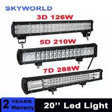 20 polegadas 3D 7D 5D 4WD Truck Offroad Led Light Bar Para Carro trator Reboque Do Barco 4×4 SUV ATV 12 V 24 V Combinação LEVOU Barra de Luz