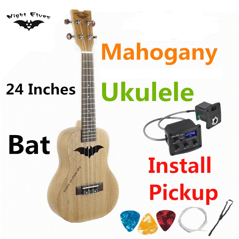 Ukulele 24 дюйма красная мини электрическая акустическая гитара 4 струны Ukelele гитары ra