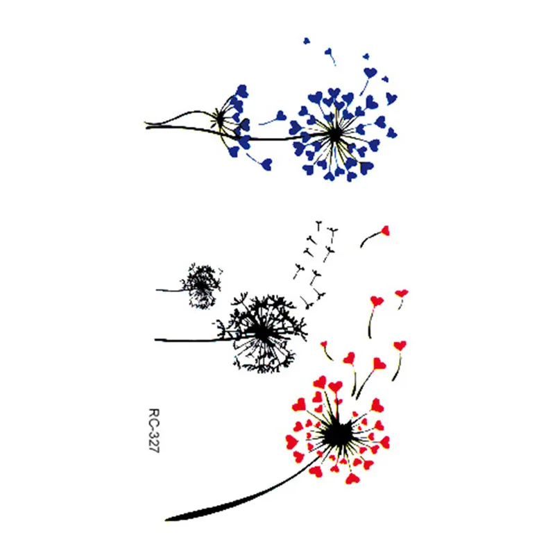 054 40 De Réductionpapier De Tatouages Temporaires Imperméables Dart De Corps Pour Des Femmes Et Des Hommes 3d Conception De Pissenlit Petit