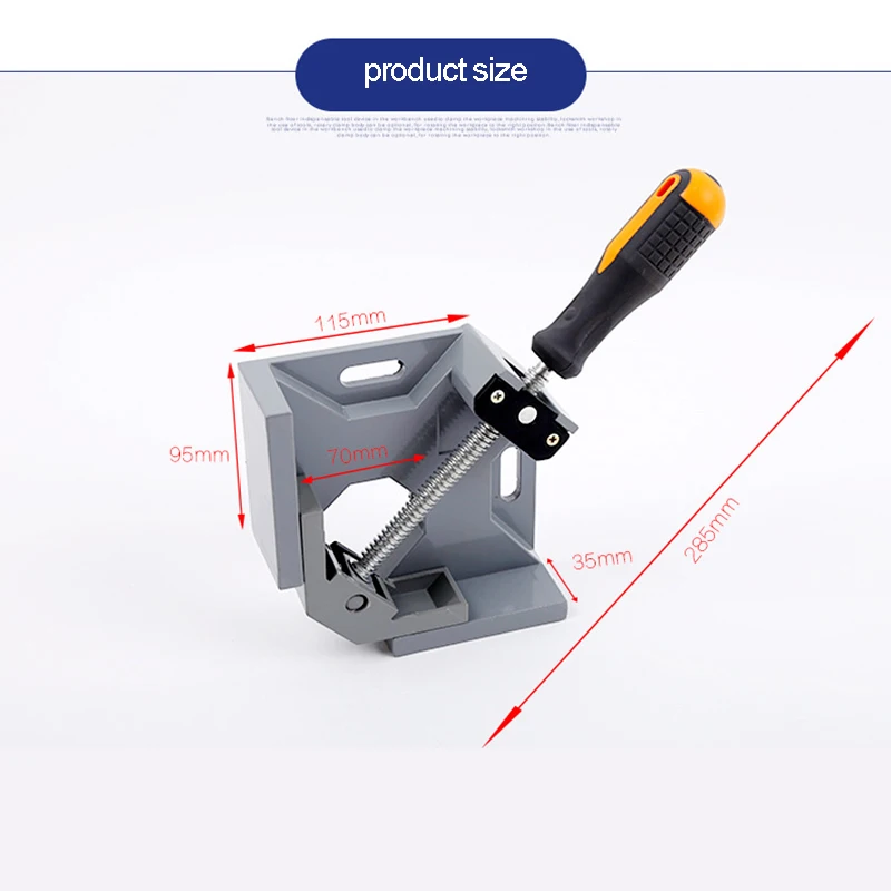Алюминиевый сплав с одной ручкой 90 градусов правый угол зажим Регулируемый плотник зажим угол зажим деревообрабатывающий каркас Зажим инструменты