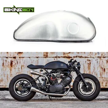 

BIKINGBOY Gas Fuel Tank 10L 2.6 Gal Universal Custom Cafe Racer Vintage Cap Key Petcock for Honda Kawasaki Suzuki Yamaha Triumph