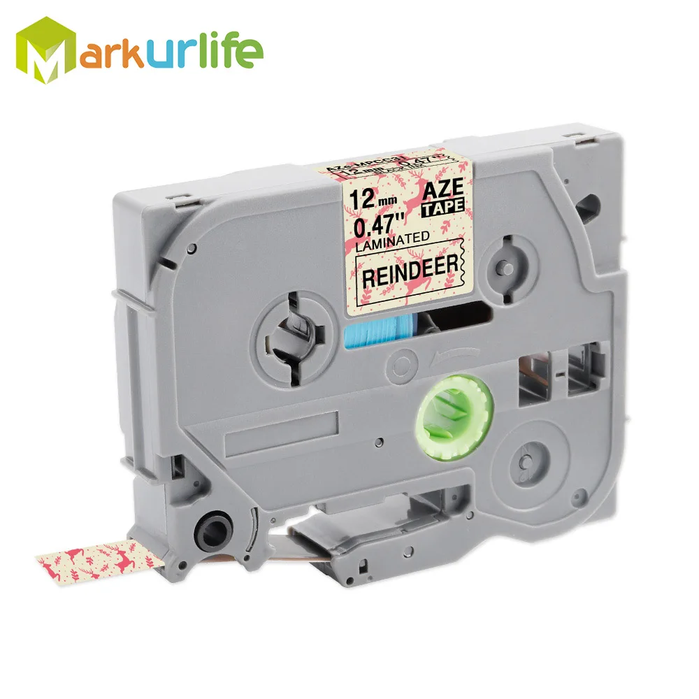 1 шт. TZe231 Совместимость с Brother P-touch маркировочная лента для принтера Tze-231 Tz-231 12 мм черный на белом TZ TZe 231 ламинированные ленты - Цвет: Black on Reindeer