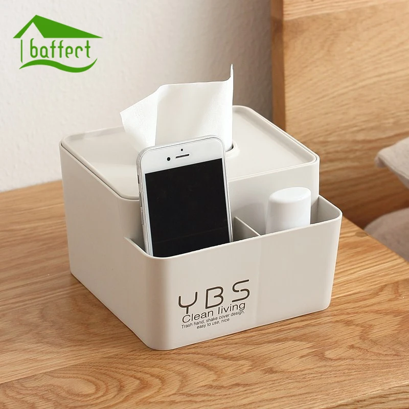 

Baffect Multifunction Square Tissue Box Pen Remote Storage desk organizer Paper Napkin Towel Holder Dispenser Cover Cases
