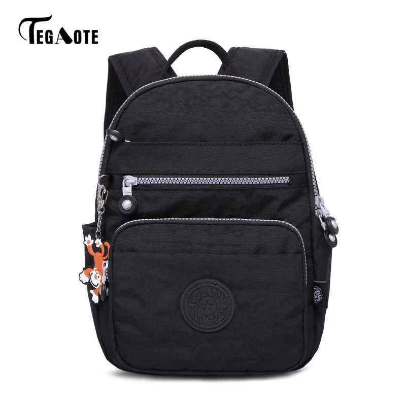 

TEGAOTE New Design Women Backpack Bags Fashion Mini Bag With Monkey Chain Nylon School Bag for Teenage Girls Women Shoulder Bags