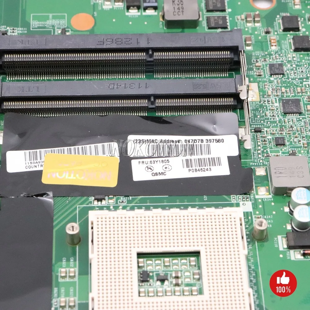 NOKOTION 63Y1805 DAGC8EMB8D0 для lenovo ThinkPad L520 Материнская плата ноутбука DDR3 Integrated Графика