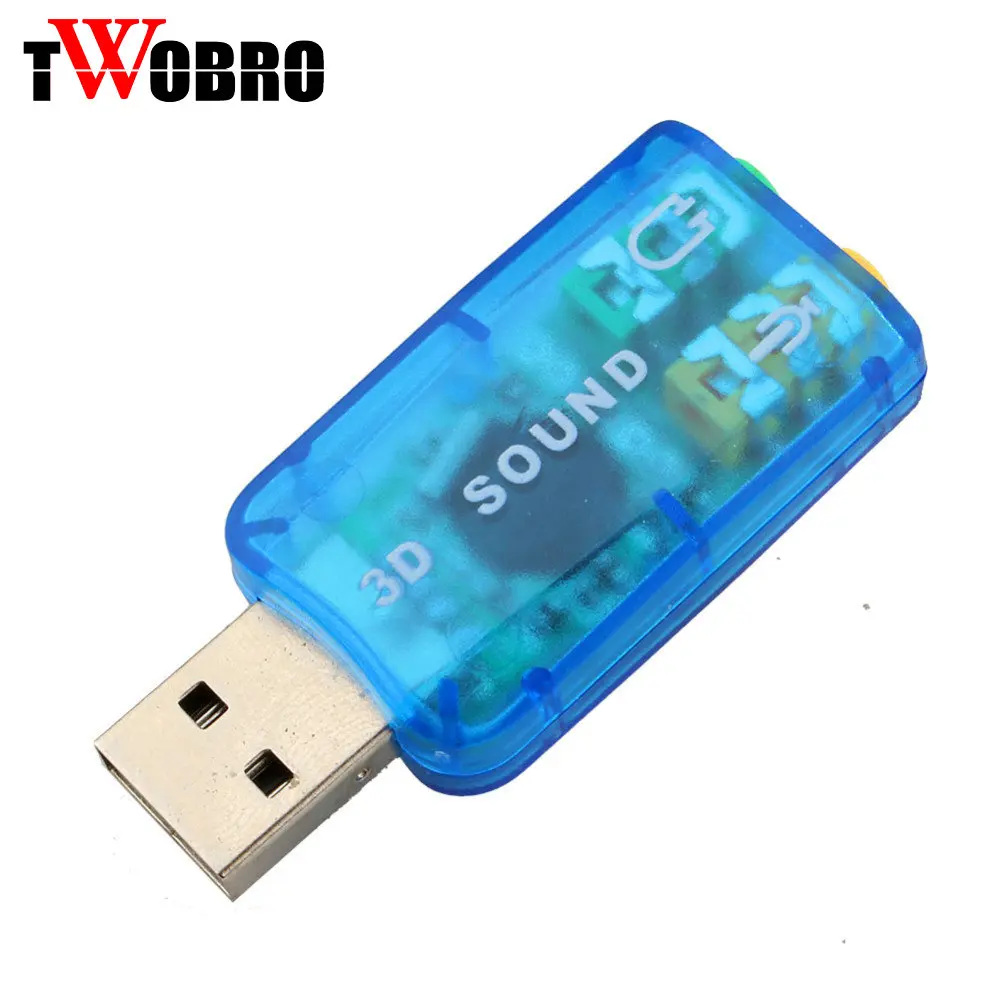 

10 pc/lot Virtual 5.1 USB 2.0 External Mic/Speaker Audio sound Card Adapter for PC Laptop ,Blue,Black