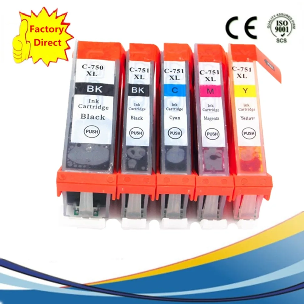 PGI 750 PGI750 XL 750XL CLI 751 Замена чернильных картриджей для Canon Pixma MG5470 MG5570 MG6370 MG6470 MG7170|ink