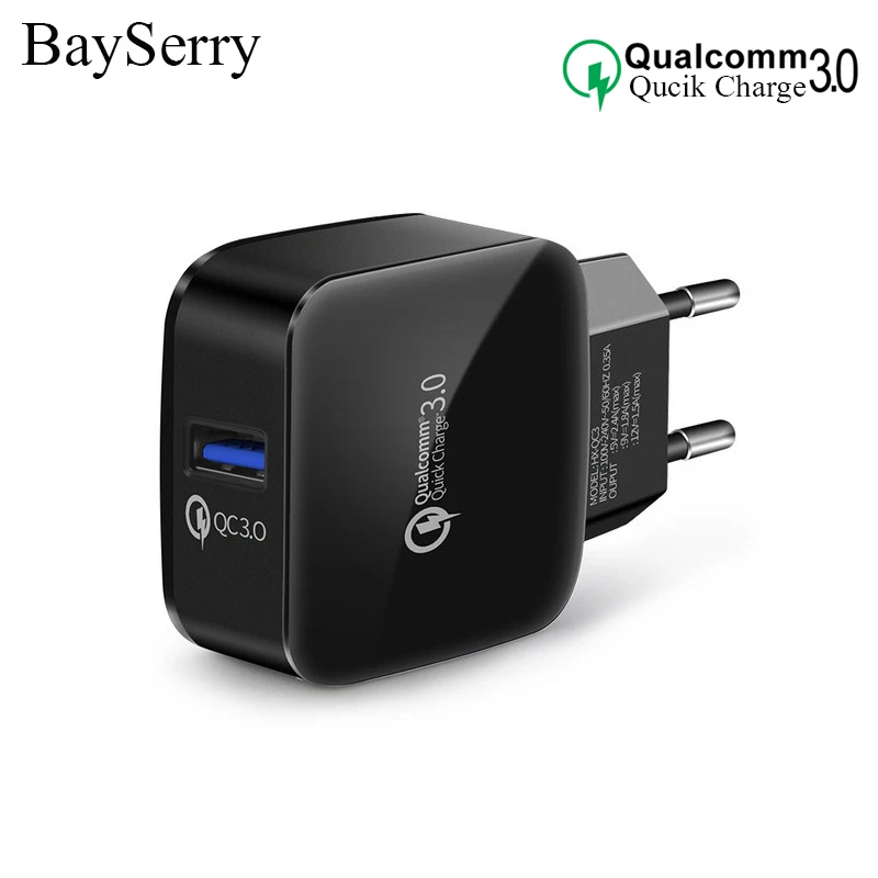 

Quick Charge 3.0 USB Charger EU/US Plug Mobile Phone Charger 18W for iPhone X Portable Wall Adapter Travel Charger for Samsung