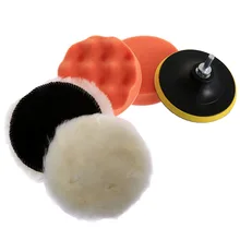 Yetaha 6 шт 5 ''полировки автомобиля набор губка и шерстяные буферные площадки и M10 Дрель адаптер Авто чистым воском полировальная насадка инструментов