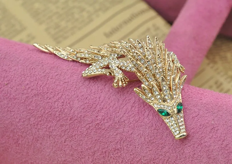 3D гибкий металлический дизайн Крокодил золотой панголин Кристалл Стразы Брошь булавка в виде животного