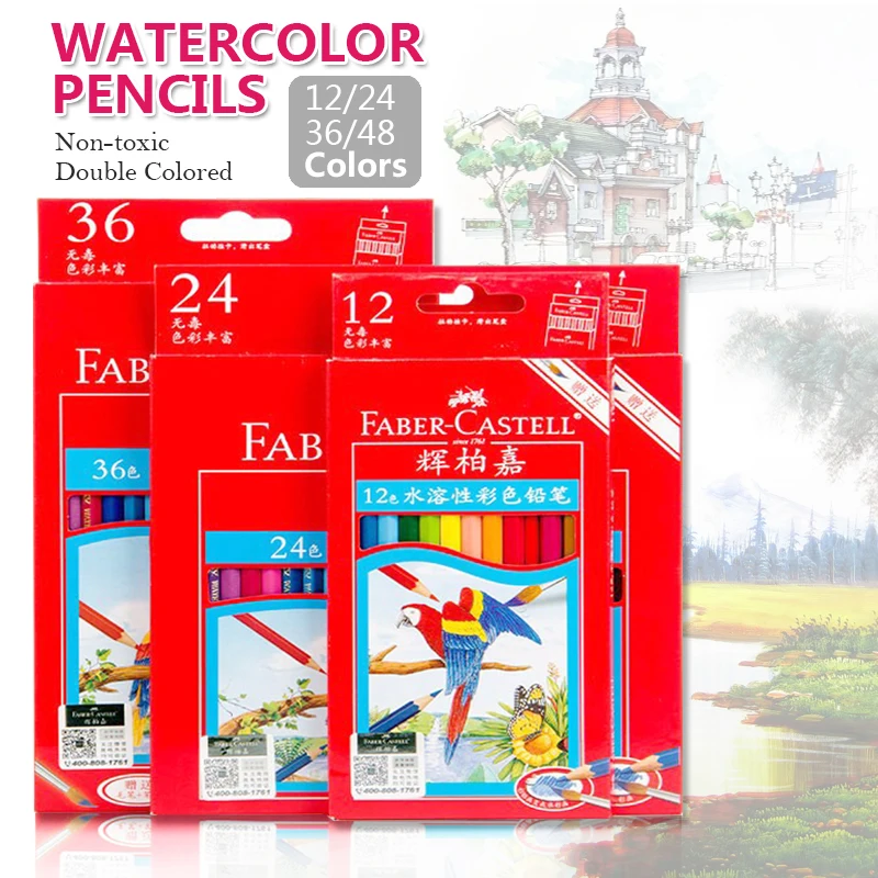 

Faber Castell12 24 36 48 Colors Pencil lapis de cor profissional Non-toxic Water Colored Pencil For Drawing Free shipping