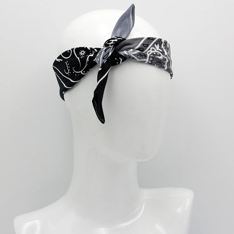 Градиентная серая хлопковая бандана для мужчин 55 см* 55 см квадратный шарф с принтом пейсли повязка на голову шейные шарфы головные уборы