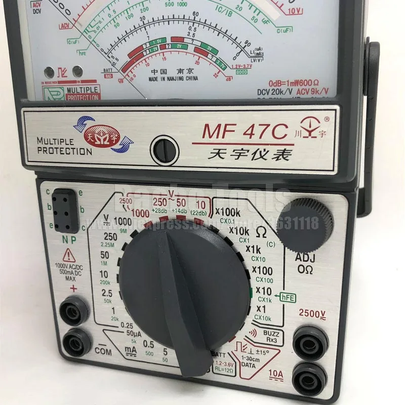 MF47C тестер напряжения тока сопротивление аналоговый дисплей мультиметр DC/AC