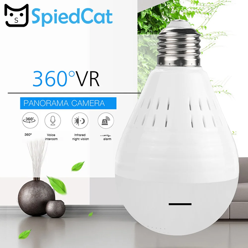 

1080P Wireless IP Camera E27 LED Bulb Light Panoramic Wi-Fi Lamp FishEye Lens WIFI Camera CCTV Home Security P2P Secret Cam