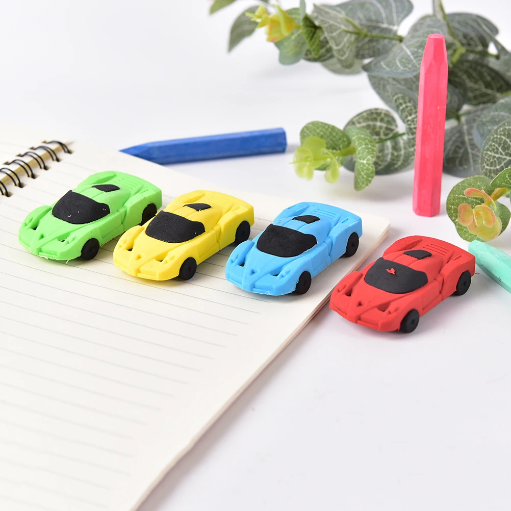 Новинка 3D маленький автомобиль резинкой Kawaii Творческий канцелярские школьные канцелярские принадлежности подарки для детей мальчик