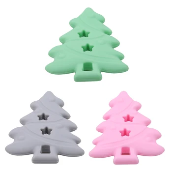 

1PC Candy Color Silicone Christmas Tree Teether DIY Baby Bath Nursing Chew Sensory Toy Three Colors Food Grade Teether DW997779