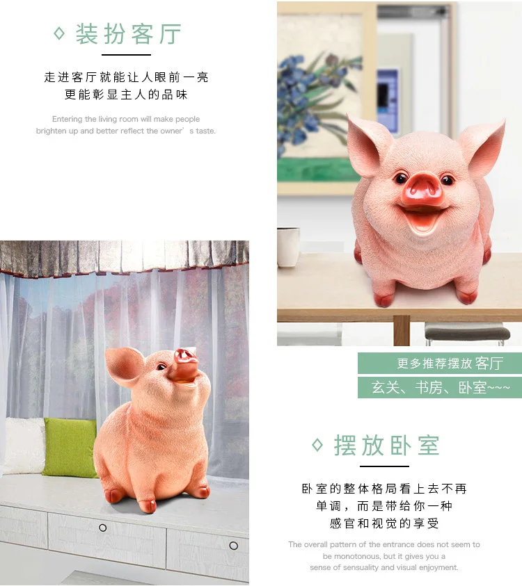 Resin Cute piggy money boxes Animal Pig banks Creative Valentine's Day gifts Birthday presents home decoration accessories