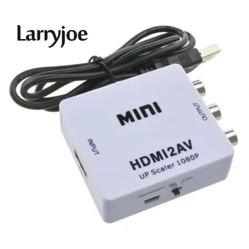 

Larryjoe Mini HD Video Converter HDMI to RCA AV/CVSB L/R Video 1080P HDMI2AV Support NTSC PAL Output HDMI TO AV Scaler Switch