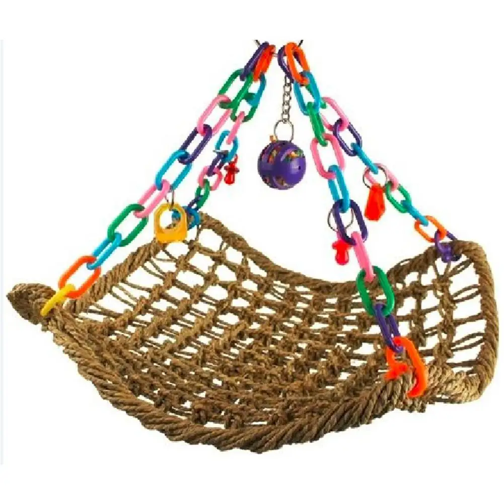 

TPFOCUS Straw Weaving Parrot Swing Hanging Net Biting Climbing Toy