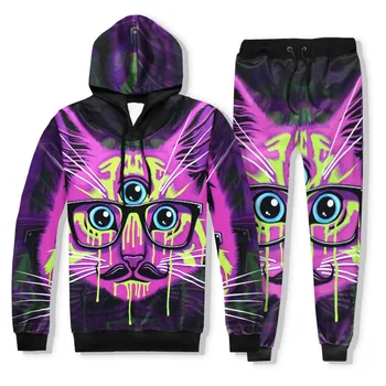 Hot 2 Piece Set Men And Women Casual Tracksuits 3D Print Three eyes cat Fashion Hoodies Hooded+Pants Sweatshirt Track Suit S-XXL
Hot 2 Piece Set Men And Women Casual Tracksuits 3D Print Three eyes cat Fashion Hoodies Hooded+Pants Sweatshirt Track Suit S-XXL