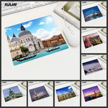 

XGZ City Building Small MousePads 22*18 Laptop Player Mouse Pad Mat Gaming Pc Office Family Desk Pad Rubber Mousepad Cup Mats