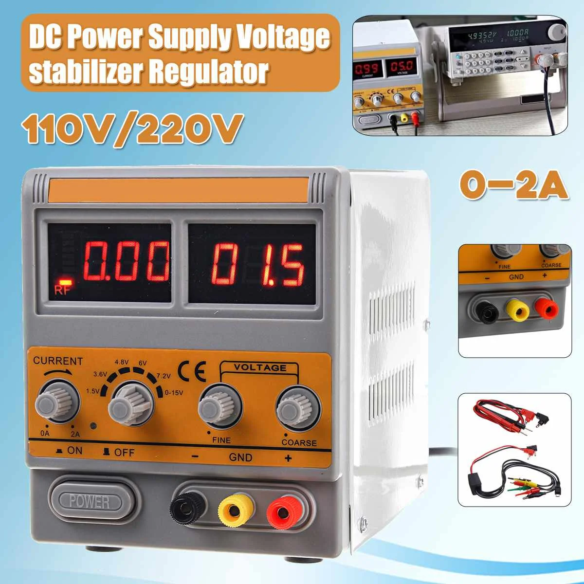 

Strengthened 0-15V 0-2A US Adjustable Digital DC Power Supply W/ GSM CDMA PHS Signal Detection for Mobile Phone Maintenance
