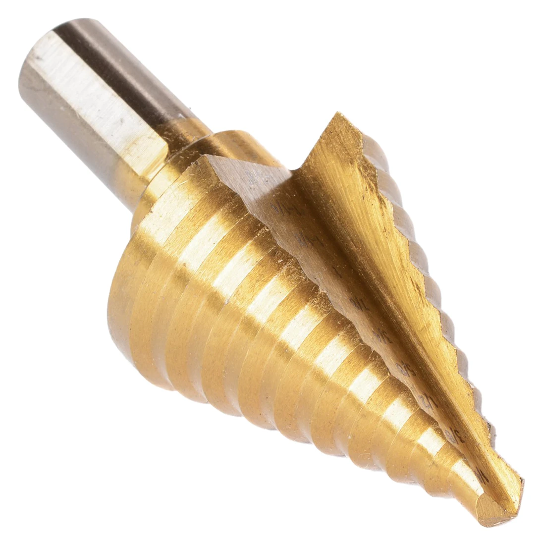 1/4 - 1-3/8 inch Titanium Steel Metal UNI Variable Stepped Down Drill Bit Unbit Tool Gold drill bit set tools 1/4 - 1-3/8 inch Titanium Steel Metal UNI Variable Stepped Down Drill Bit Unbit Tool Gold drill bit set tools