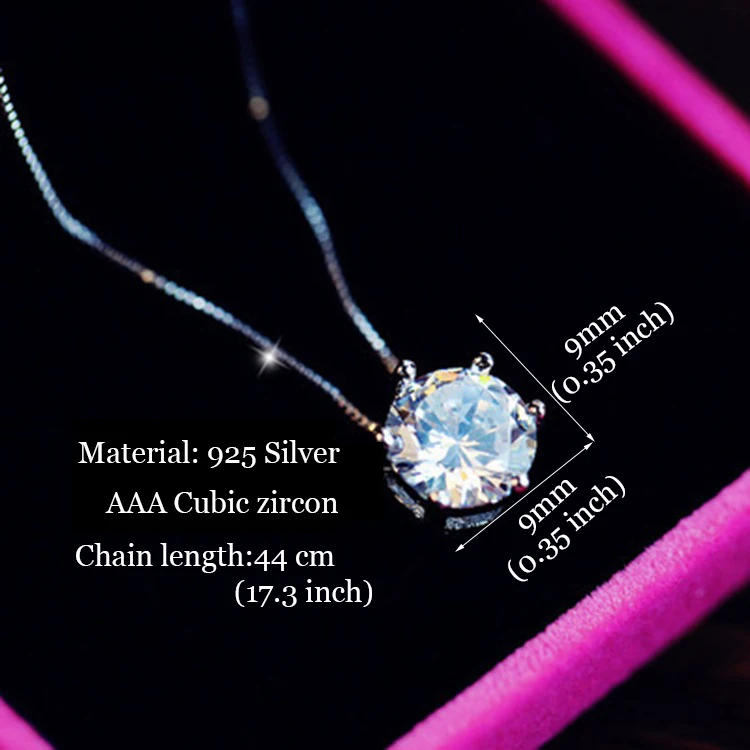 Корейская мода, 925 пробы, серебряная цепочка, кристалл, кулон, ожерелье для женщин, AAA кубический циркон, короткий чокер на шею, ювелирное изделие, колье